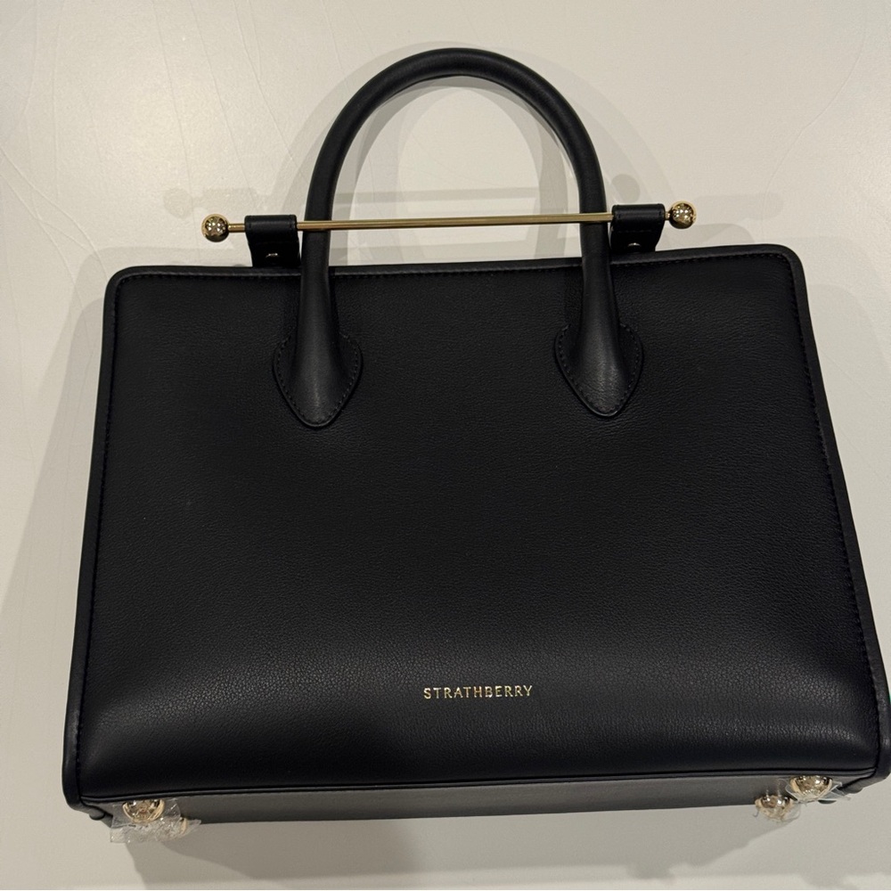 Strathberry Midi Tote - Black, Gold Hardware, 100% Leather - Picture 8 of 16